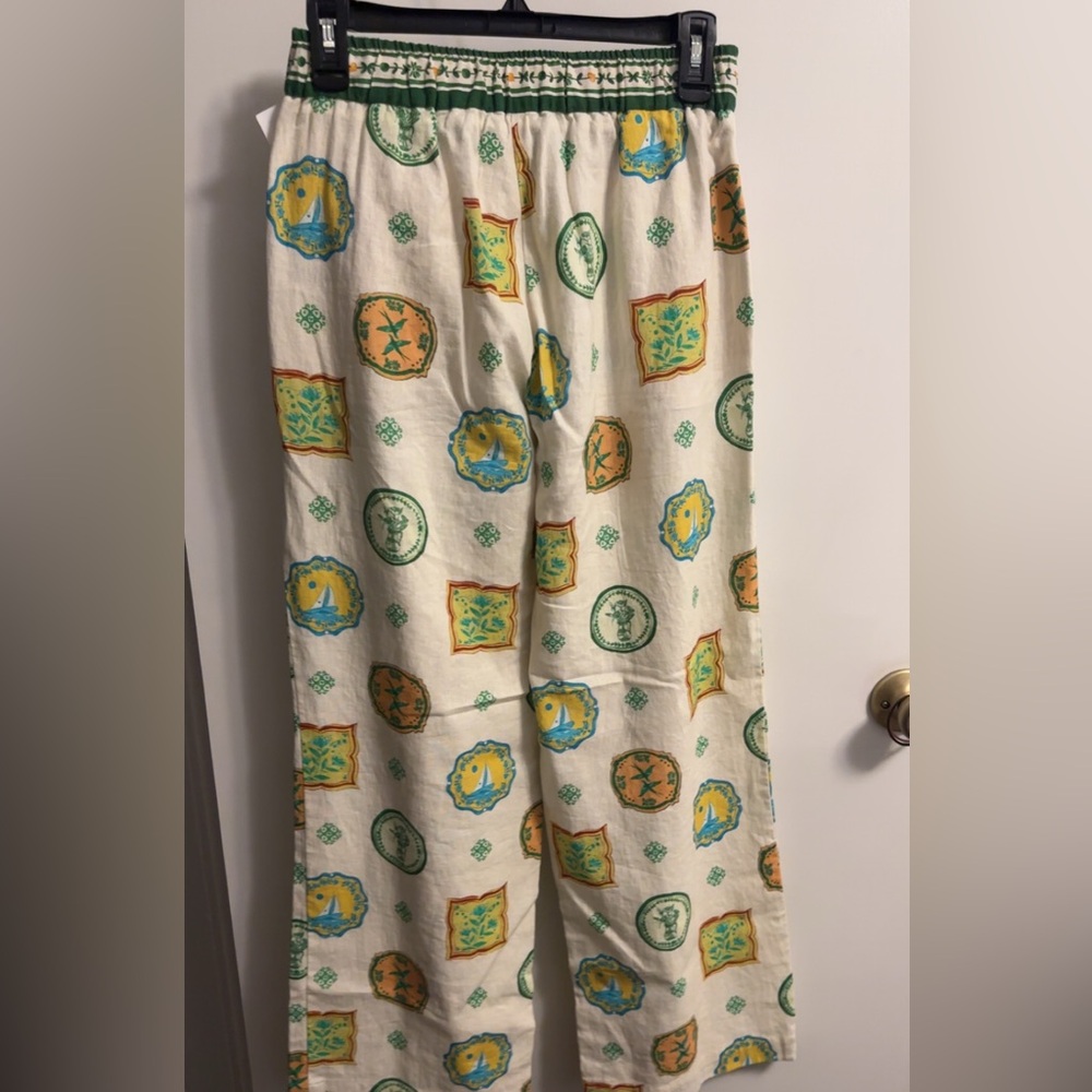 Patterned Wide Leg Pants